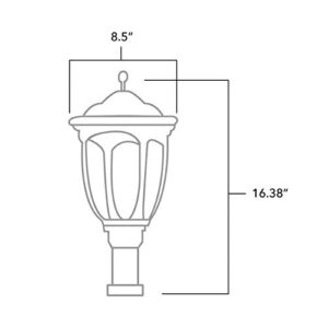 POST TOP SOLAR LED LAMP – 2000 LUMENS - OFF GRID STREET/GARDEN/PARK - Image 4