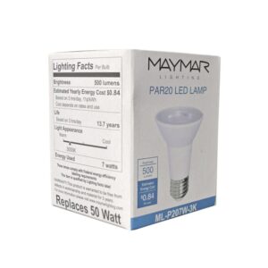 LED PAR20 - 7W - 500lm - 40° - Dimmable - UL+ES - Image 5