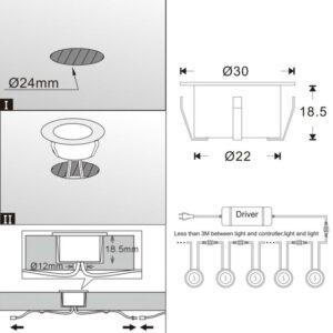 LED Deck Light - Landscape Light - Recessed In Ground Patio Kit - 10 Pc + Driver - Image 9