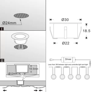 LED Deck Light - Landscape Light - Recessed In Ground Patio Kit - 10 Pc + Driver - Image 25